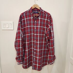 Polo Ralph Lauren Shirt Mens 2XLT Red Plaid Long Sleeve Classic Fit Outdoors